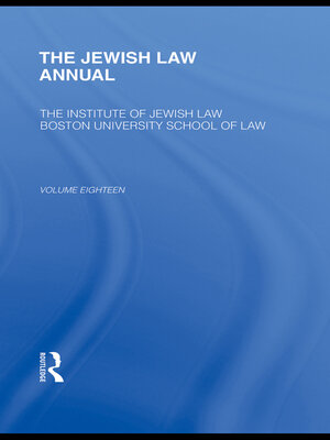 cover image of The Jewish Law Annual Volume 18